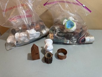 Collection Of Napkin Rings, Place Card Holders And Salt And Pepper Turkeys