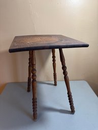 Antique Table With Spindle Legs