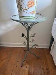 Set Of Glass Top Bird Inspired Metal Tables
