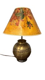 Vintage Brass Globe Table Lamp