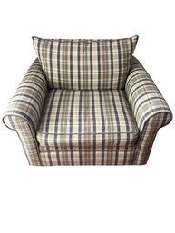 Oversized Plaid Accent Armchair