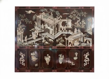 Mid 20th Century Lacquered Asian Privacy Screen
