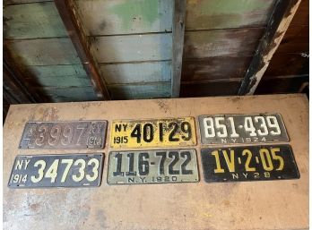 Vintage License Plates - Lot Of 6