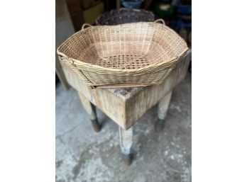 Pair Of Wicker Baskets / Bowls