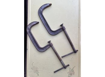 Pair Of Large Adjustable C Clamps