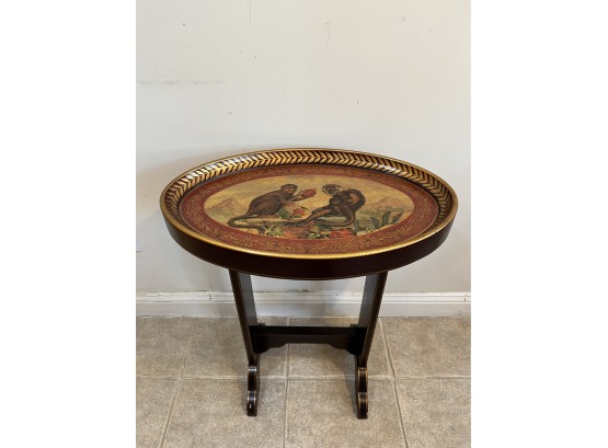 Ethan Allen (?) Vintage Painted Capuchin Monkey Table #5199
