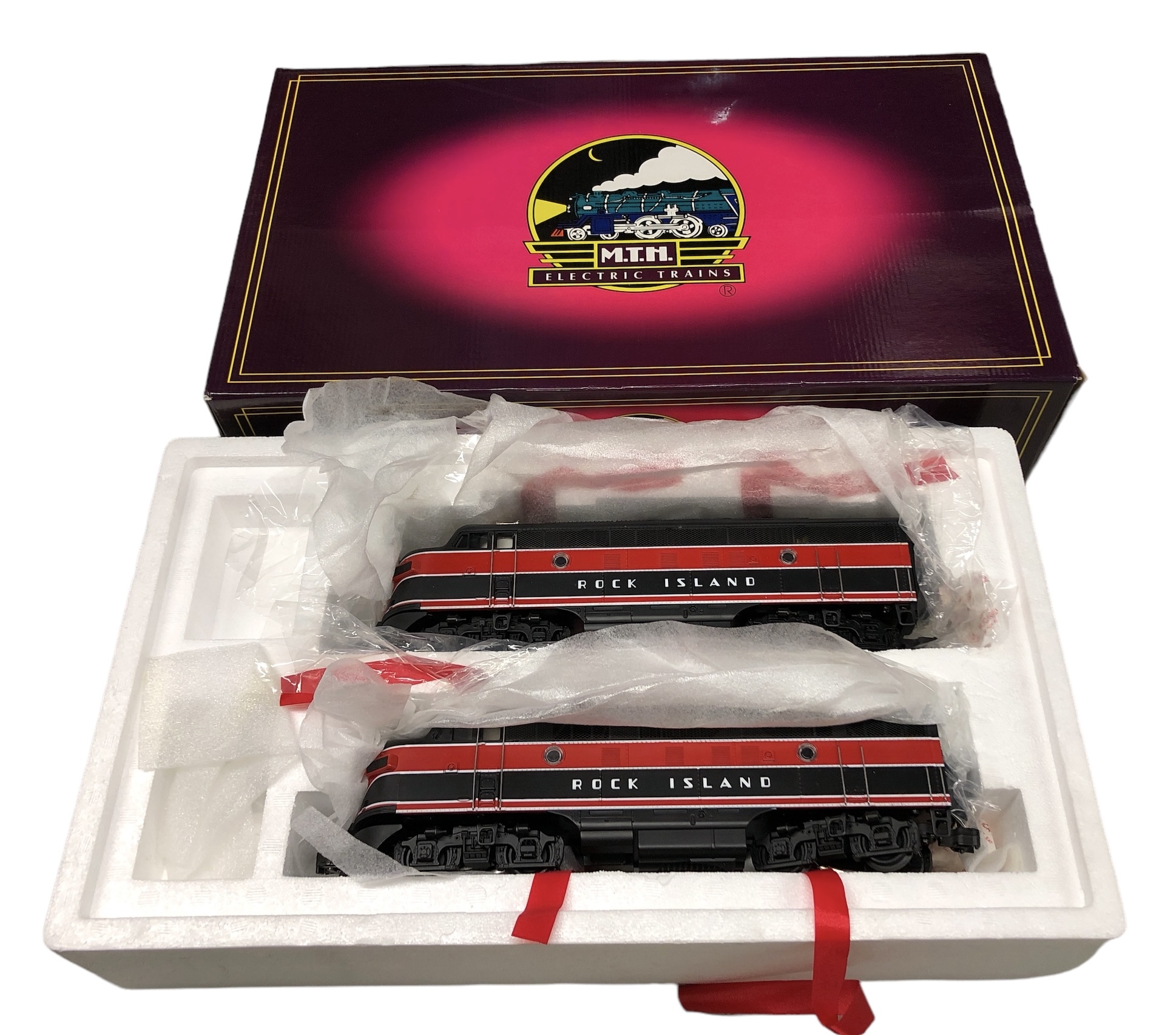 New Boxed MTH Electric Trains MT20-2127LP Rock Island EMD F-3 AA Diesel ...