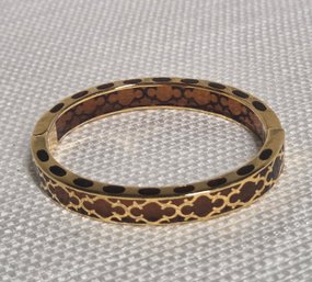 Andrew Hamilton Crawford Harmony Amber Enamel & Gold-Tone Hinged Bangle Bracelet
