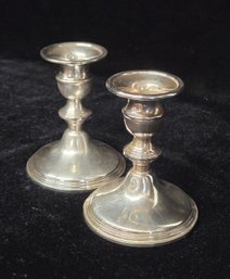 Vintage Sterling Silver Weighted Candlestick Holders