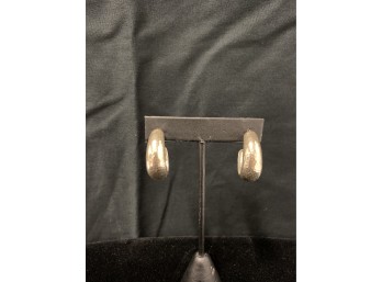 Sterling Silver Hammered Hoop Earrings