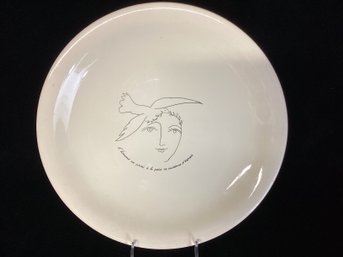 Vintage Pablo Picasso & Paul Eluard Ceramic Decorative Plate With Signatures