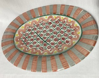 Vintage Hand Painted Pottery By Victoria And Richard Mackenzie Childs 22 Platter