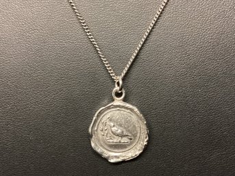 Pyrrha Sterling Silver Talisman Necklace With Wax Seal Pendant