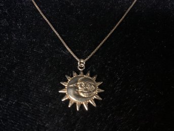 Vintage Dyadema Sterling Silver Necklace With Celestial Pendant