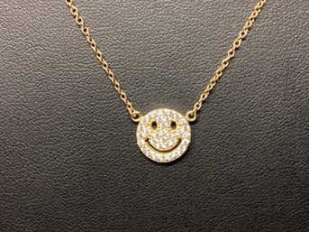 Sterling Silver Smiley  Face Necklace