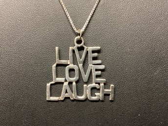 Sterling Silver Live Love Laugh Necklace
