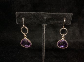 Sterling Silver & Amethyst Dangle Earrings