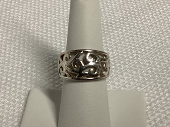 Sterling Silver Openwork Cutout Ring