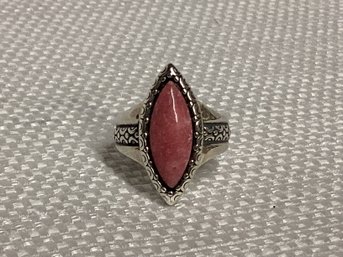 Carolyn Pollack Sterling Silver Ring Featuring A Pink Rhodonite Gemstone