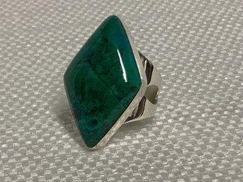 DTR Sterling Silver Chrysocolla Malachite Cocktail Ring