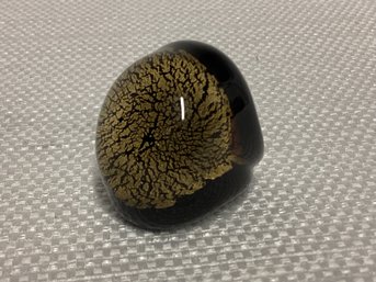 Black & Gold Murano Glass Ring