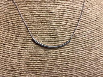 Sterling Silver Curved Bar Necklace
