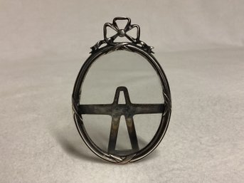 Vintage Sterling Silver Oval Miniature Picture Frame