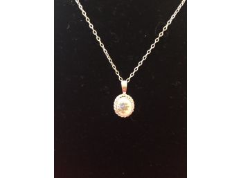 Sterling Silver Blue Flower Necklace