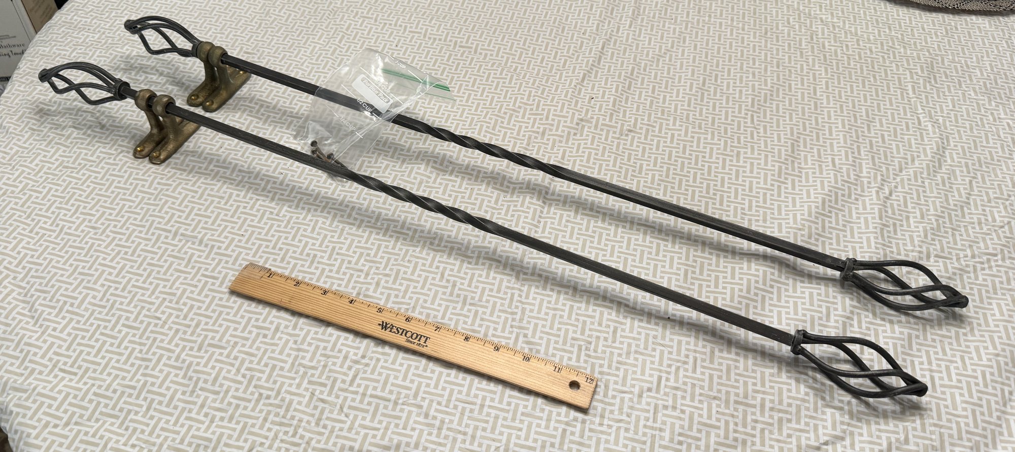 Pair Of Wrought Iron Twisted-shaft Curtain Rods #35283 | Auctionninja.com