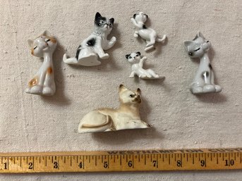 Vintage Porcelain Cat Collection - 6 Cats Total - Super Cute!