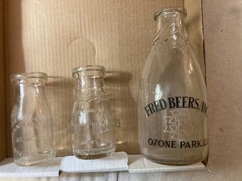 3 Long Island Milk Bottles
