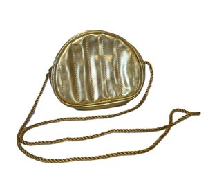 Vintage 80s Amarige De Givenchy Gold Shoulder Evening Handbag