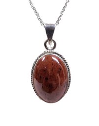 925 Sterling Silver Mahogany Obsidian Pendant