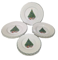 16 Piece House Of Salem Noel Porcelle Christmas Tree Dish 4 Person Dish Set