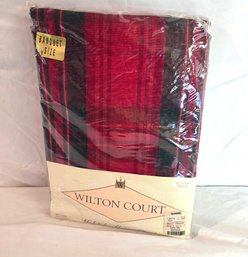 New Red And Green Plaid Oblong Christmas Tablecloth