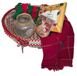 Christmas Basket Frosted Candle Holder Frame New Bocelli CD