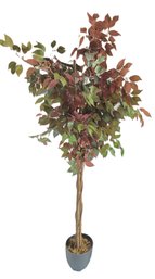 Faux Multi Color Leaf Decorative Ficus Tree