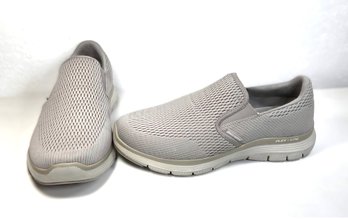 Skechers Shoes Slip On Taupe Wide Fit Memory Foam Lite 10.5 Air Cool EUC