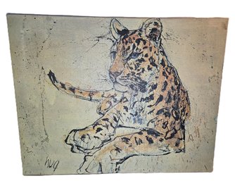 Fritz Rudolph Hug Vintage MCM Leopard Canvas Print