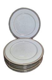 Set Of 8 Contemporary Noritake Legacy Splendor Dinner Plates