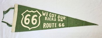 Vintage 1950s Felt Route 66 Pennant