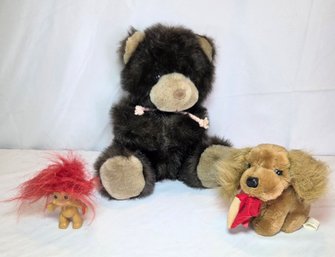 Vintage Toys Westcliff Bear Isotoner Dog Troll Doll