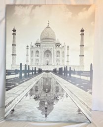 Canvas Wrapped Black & White Taj Mahal Wall Hanging Art