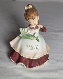 Lefton China Hand Painted May Birthday Girl Figurine
