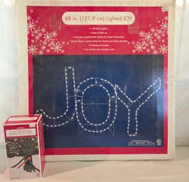 New Joy Lighted Christmas Yard Decoration And 3 Outlet Outdoor Power Stake With Timer