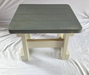 Gray Painted Wooden Side End Table Bench