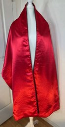 Vintage Kathleen For Sweet Herb Red Satin Shawl