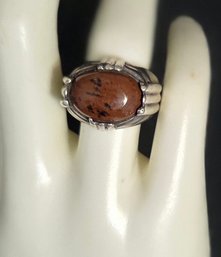 Mahogany Obsidian Sterling Silver Ring