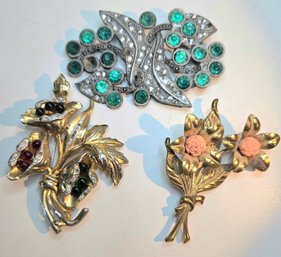 Trio Of Vintage Broaches Pins