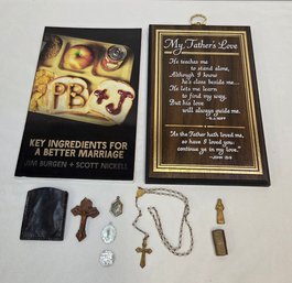 Vintage Christian Catholic Lot Rosary Medals